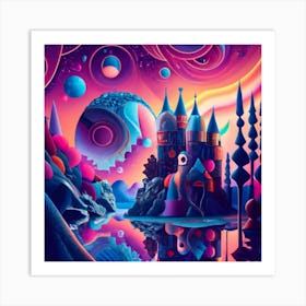 Psychedelic Castle Art Print