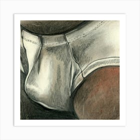 White Underwear Bulge erotic male nude homoerotic Art Print