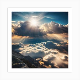 Sunrise Over Clouds 1 Art Print