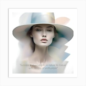 Inspirational Quotes (11) Woman In Hat Art Print