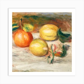 Lemons And Orange Square Art Print