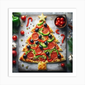 Oh Christmas Tree Pizza Art Print