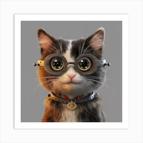 Steampunk Cat Art Print