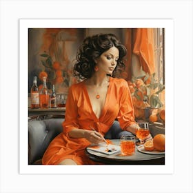 Orange Dress Aperol Art Print