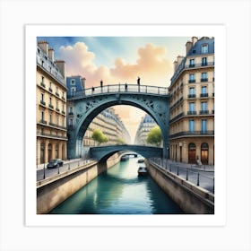 Paris Bridge Art Print