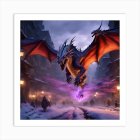 Dragon night Art Print