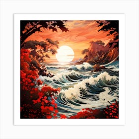 Dawn @ a greek beach Art Print