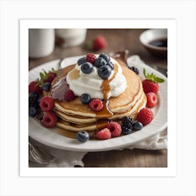 Pancakes With Berries Art Print