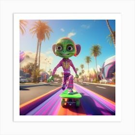 Alien Skate 3 Art Print