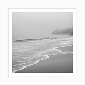 Black And White Beach Art Print