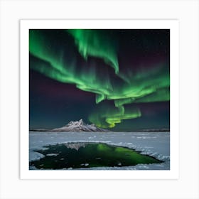 Aurora Borealis Over Iceland Art Print