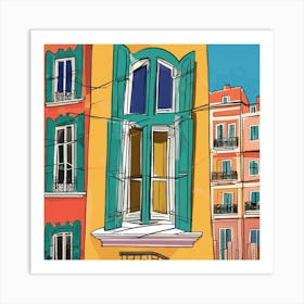 Lisbon Window in Matisse Style 4 Art Print