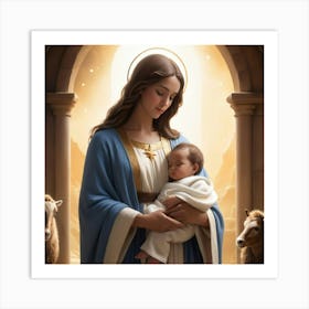 Jesus Holding Baby Art Print