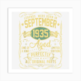 September 1935 87th Birthday Gift 87 Year Old Men Women Art Print