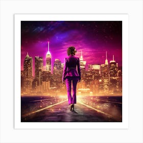 Woman Walking In The City Art Print