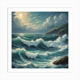 Illustrative Albedo Restless Sea Art 1 Art Print