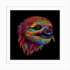 Rainbow Sloth Art Print