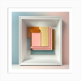 Abstract Geometric Shapes In A Frame Art Print