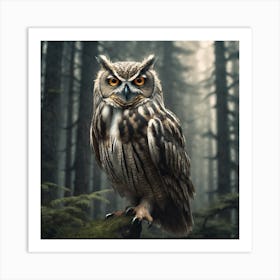 Owl In The Forest 61 Art Print