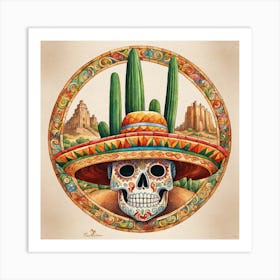 Day Of The Dead Skull 117 Art Print