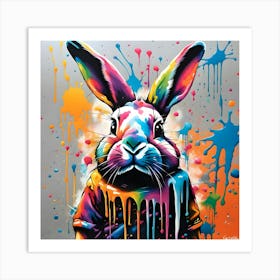 Bunny With Splatters Art Print