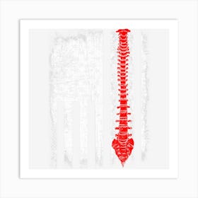 Chiropractor Distressed American Flag W Spine Art Print