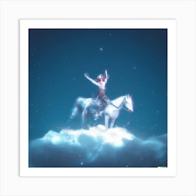 Ai Digital Art | Born Free - Midnight Cloud | Wilfredo x DALL-E Art Print