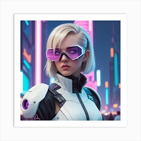 Futuristic Girl Art Print