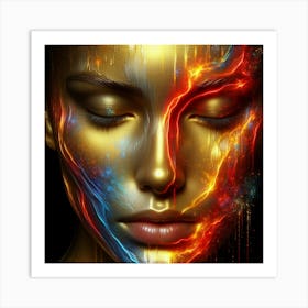 Abstract Of A Woman'S Face 2 Art Print