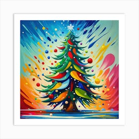 Christmas Tree Oil Painting Art Print