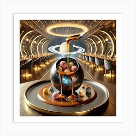 A Gourmet Dessert Named Ecliptic Chocolate Sphere Art Print