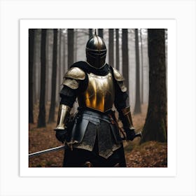 Knight In The Forest Art Print