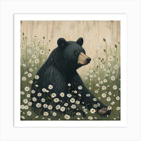 Black Bear Fairycore Painting 3 Art Print