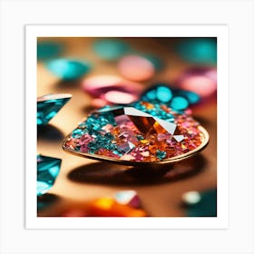 Colorful Gems Art Print