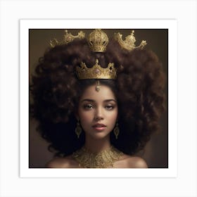 Afro-American Woman With Crown 1 Art Print