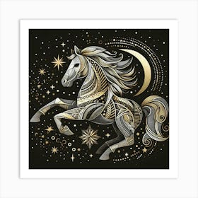 Horse With Stars Canvas Print Art Print