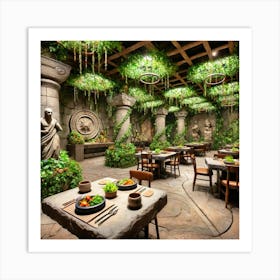 A Dining Area Inspired By The Earth, Featuring Sto Art Print