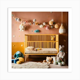 A Photo Of A Baby Crib With A Baby Sleeping In It Art Print