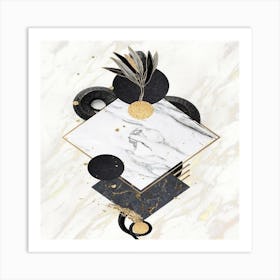 Black And Gold Abstract Painting Art Print