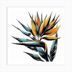 Bird of paradise flower Art Print