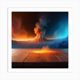 Volcano Erupting Art Print