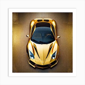 Gold Lamborghini 3 Art Print