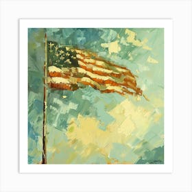 A Usa Flag Oil Painting Illustration 1720438426 3 Art Print