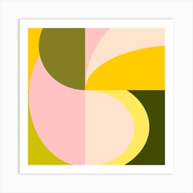 Shapes In Citrus Square Art Print