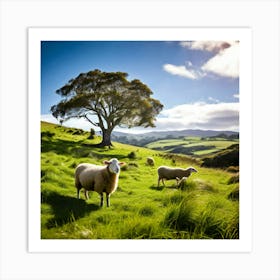 Grass Plant Day Scenic Tour Tourism Rural Green Farm Auckland Cute New Background Scener (10) Art Print