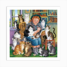 Cat Lady Art Print