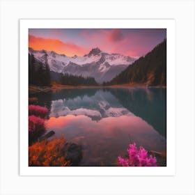 Abstact Mountain Sun Art Print (3) Art Print