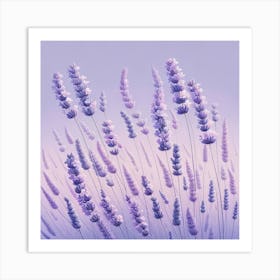 "Lavender Hues of Serenity"  A field of lavender stretches into an endless horizon, painted in a soothing palette of purples and lilacs that calm the soul. Each stalk is rendered with care, their flowering tops swaying gently in an imagined breeze.  Embrace the tranquility and healing qualities of lavender with this art, ideal for creating a peaceful sanctuary in your home. It's not just a visual treat; it's an invitation to a calmer, more serene state of mind, captured in hues that soothe and inspire. Art Print
