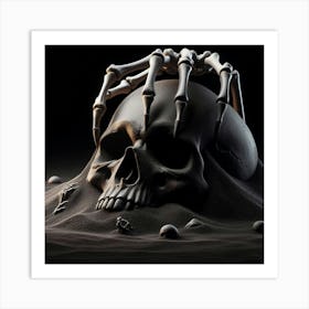 Skull In The Sand 3 Art Print