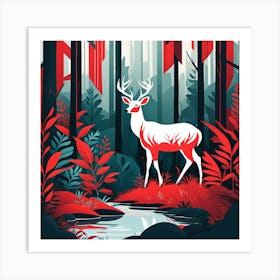 Deer In The Forest 2 Art Print